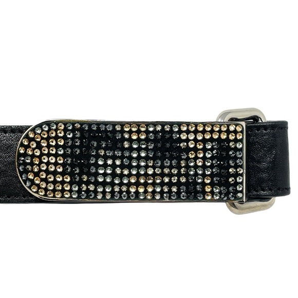 Giuseppe Zanotti Designer Crystal Encrusted Calfskin Leather Belt Size 100cm - Picture 4 of 12